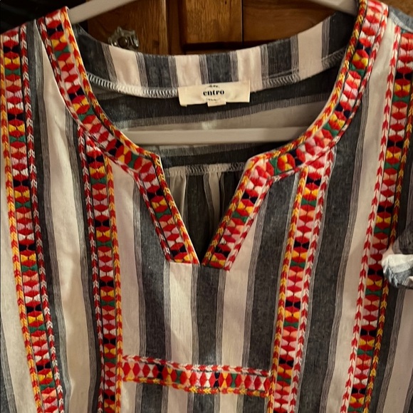 Striped Ruffle Sleeve Top - Picture 3 of 3